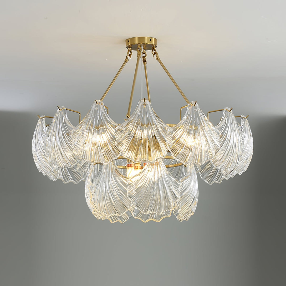 Ribbed Shell Glass Ceiling Light, alternative view 10