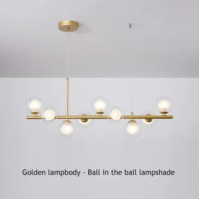 Modern Glass Globe Branch Chandelier