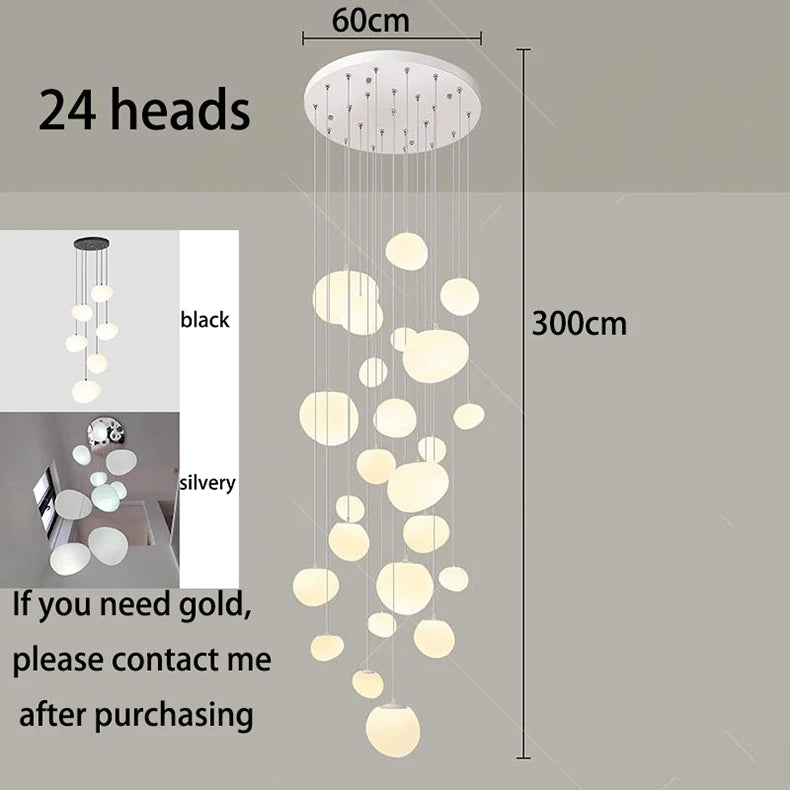 Modern Raindrop Staircase Chandelier