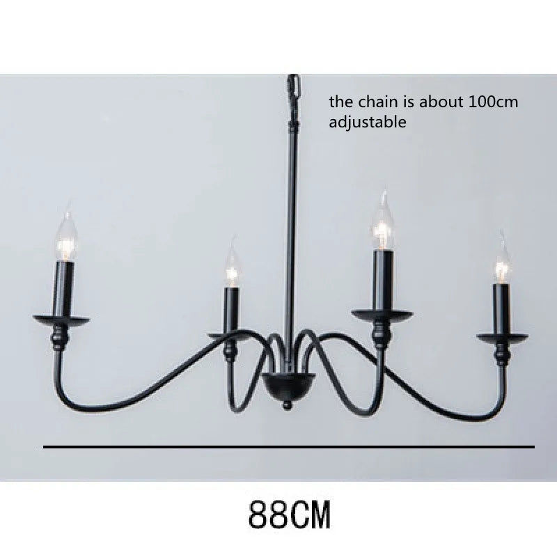 Retro Loft Black & Gold Chandelier