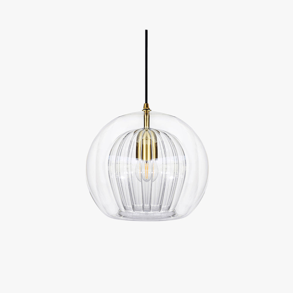 June Glass Globe Pendant Light Clear &Amber – Everden Living