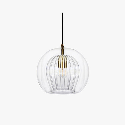 June Glass Globe Pendant Light Clear &Amber – Everden Living