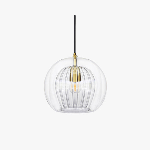 June Glass Globe Pendant Light Clear &Amber – Everden Living
