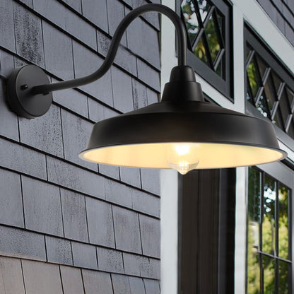 1-Light Metal Disc-Shaped Wall Sconces Outdoor Lights – alternative view 2