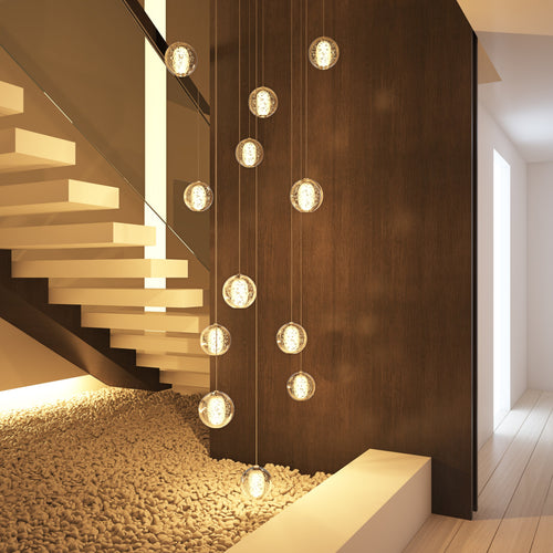 12 Lights & 24 Lights & 36 Lights Modern Crystal Ball Raindrop Chandelier – Everden Living