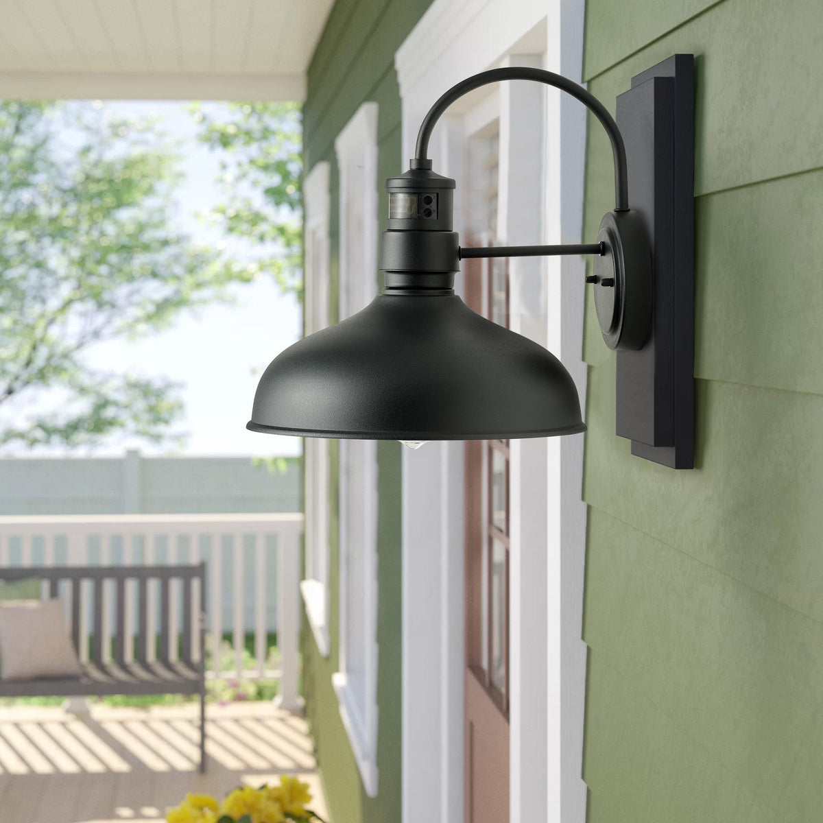 1-Light Metal Dome Shade Wall Sconces Outdoor Lights – alternative view 3