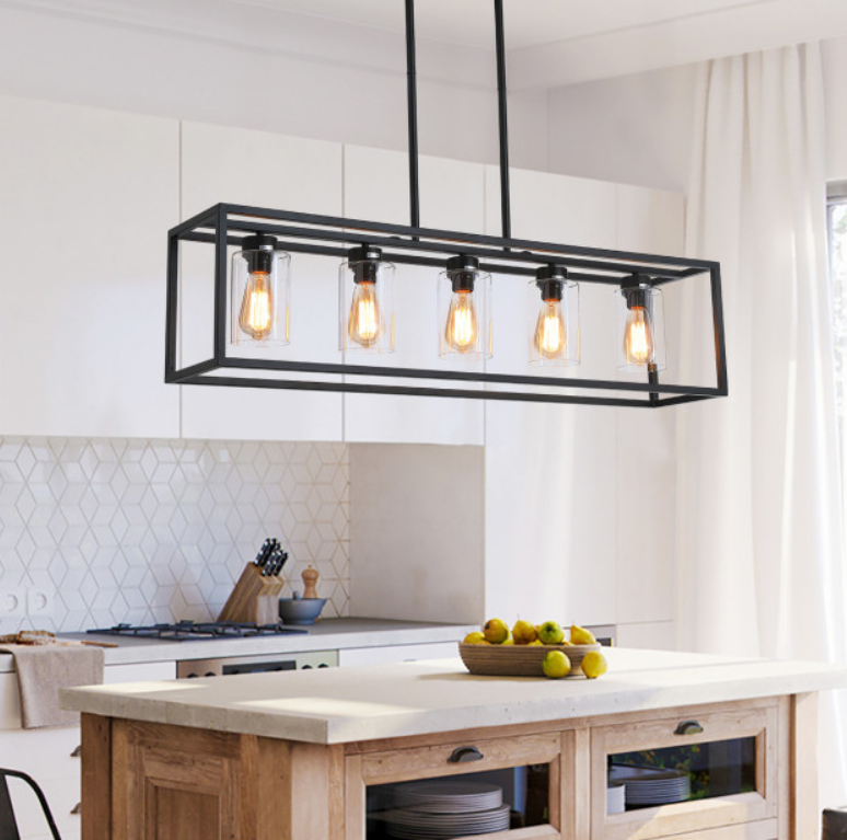 5-Lights Industrial Linear Kitchen Island Lights – alternative view 2