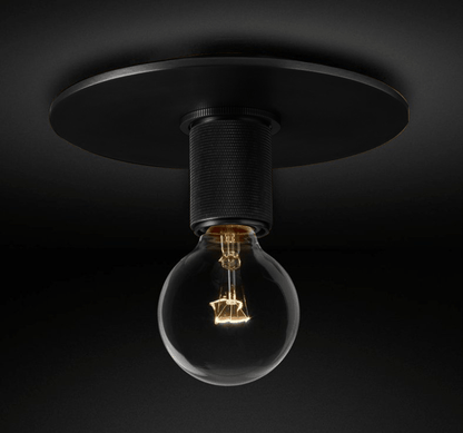 Industrial Glass and Brass Flush Ceiling Light, alternative view 13