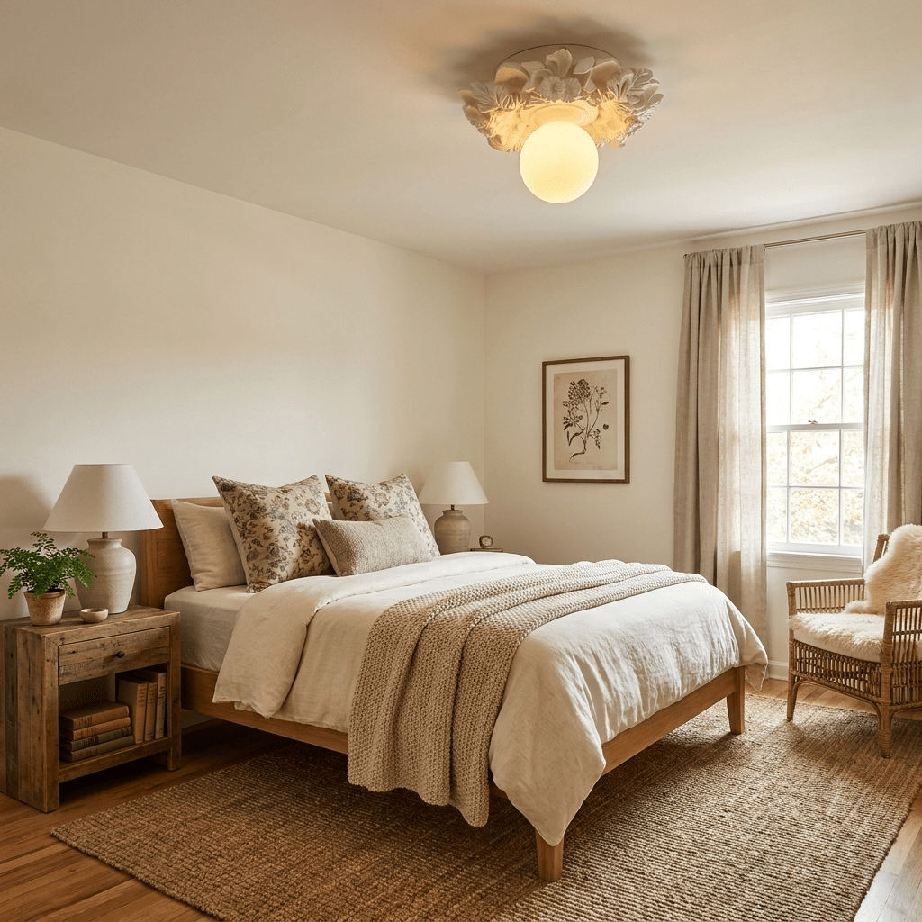 Victorian Glass Flush Ceiling Light, alternative view 2
