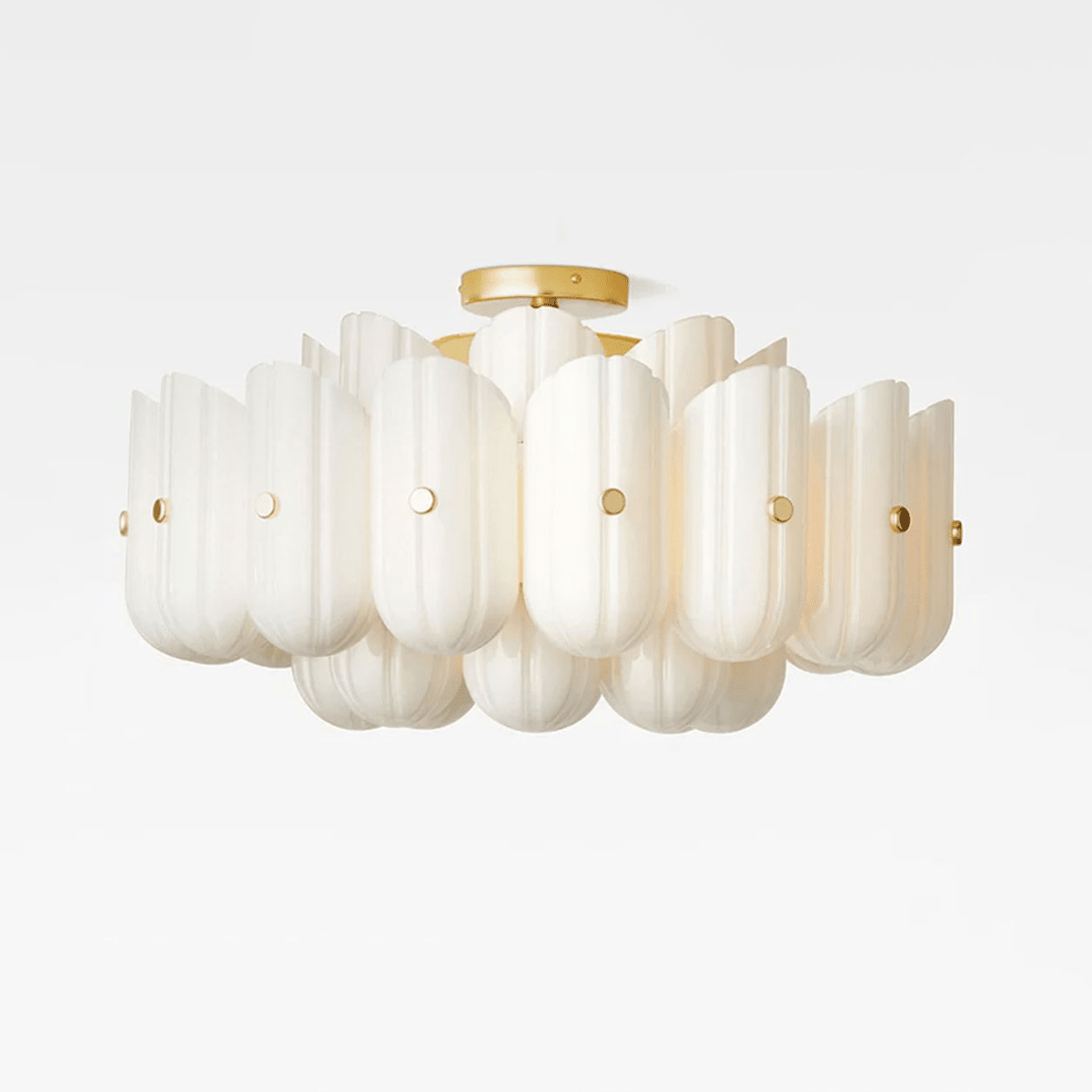Fluted Glass Semi-Flush Ceiling Light by Everden Living