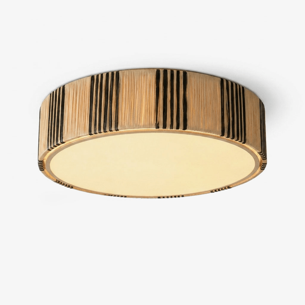 Natural Raffia Flush Ceiling Light by Everden Living