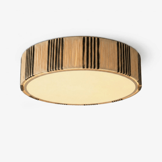 Natural Raffia Flush Ceiling Light by Everden Living