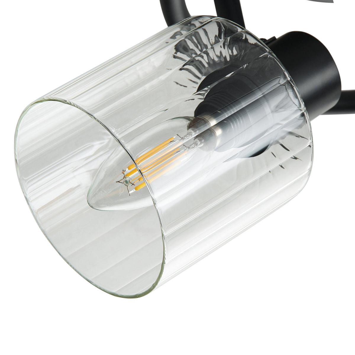 3-Light Modern Adjustable Matte Black Semi-Flushed Ceiling Light – alternative view 7