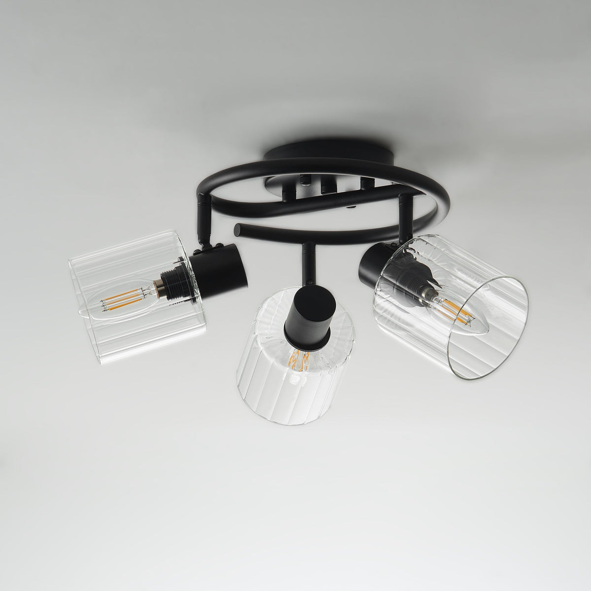3-Light Modern Adjustable Matte Black Semi-Flushed Ceiling Light – alternative view 8