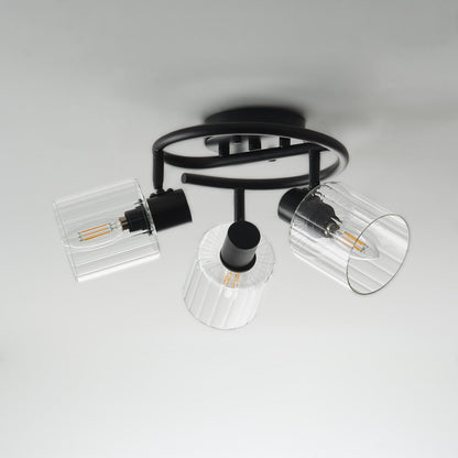 3-Light Modern Adjustable Matte Black Semi-Flushed Ceiling Light – alternative view 8