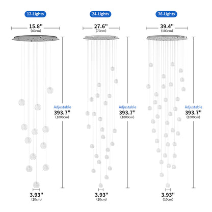 12 Lights & 24 Lights & 36 Lights Modern Crystal Ball Raindrop Chandelier – alternative view 5