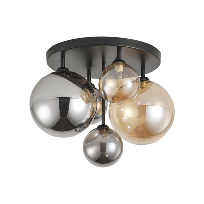 5-Lights Spherical Glass Shades of Various Sizes Flush Mount Lighting – Everden Living