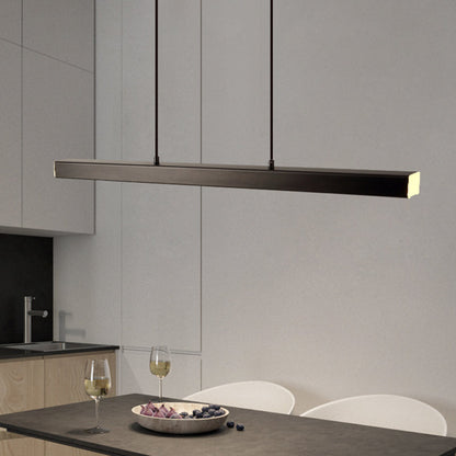Thala Modern Linear Metal LED Pendant Light Black/Brown – alternative view 4