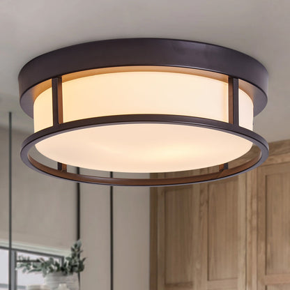 2-Lights Round Shade Flush Mount Lighting – alternative view 2