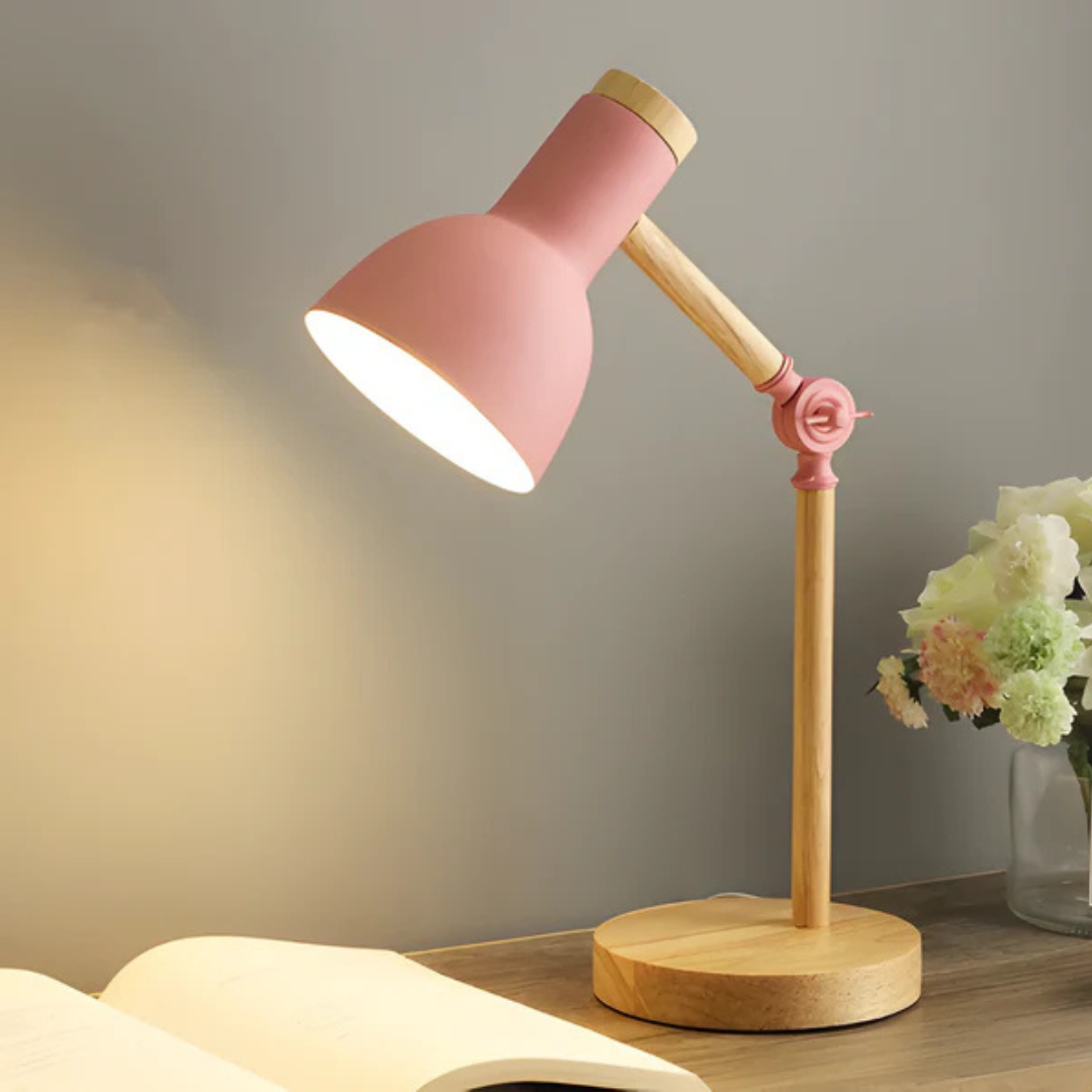 Adjustable Wood And Metal Task Table Lamp With Pivoting Shade – alternative view 5