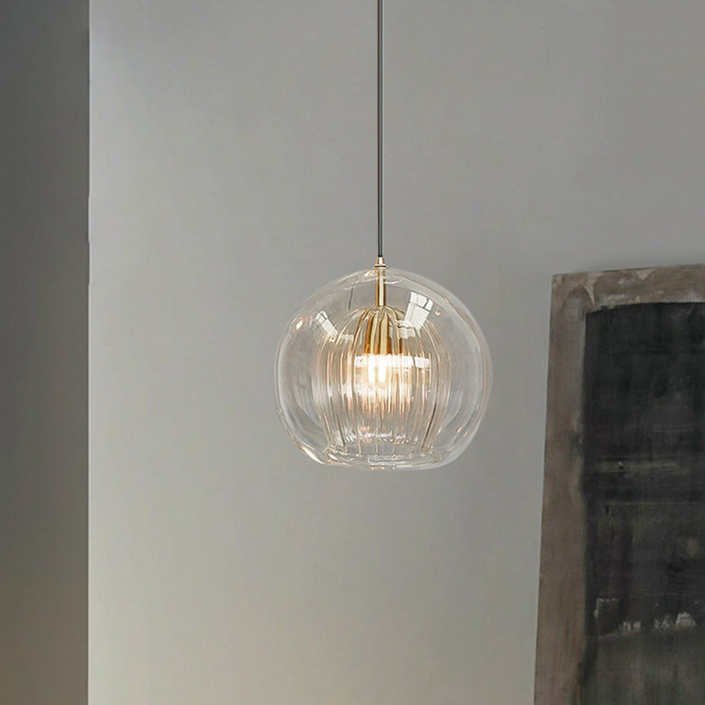 June Glass Globe Pendant Light Clear &Amber – alternative view 7