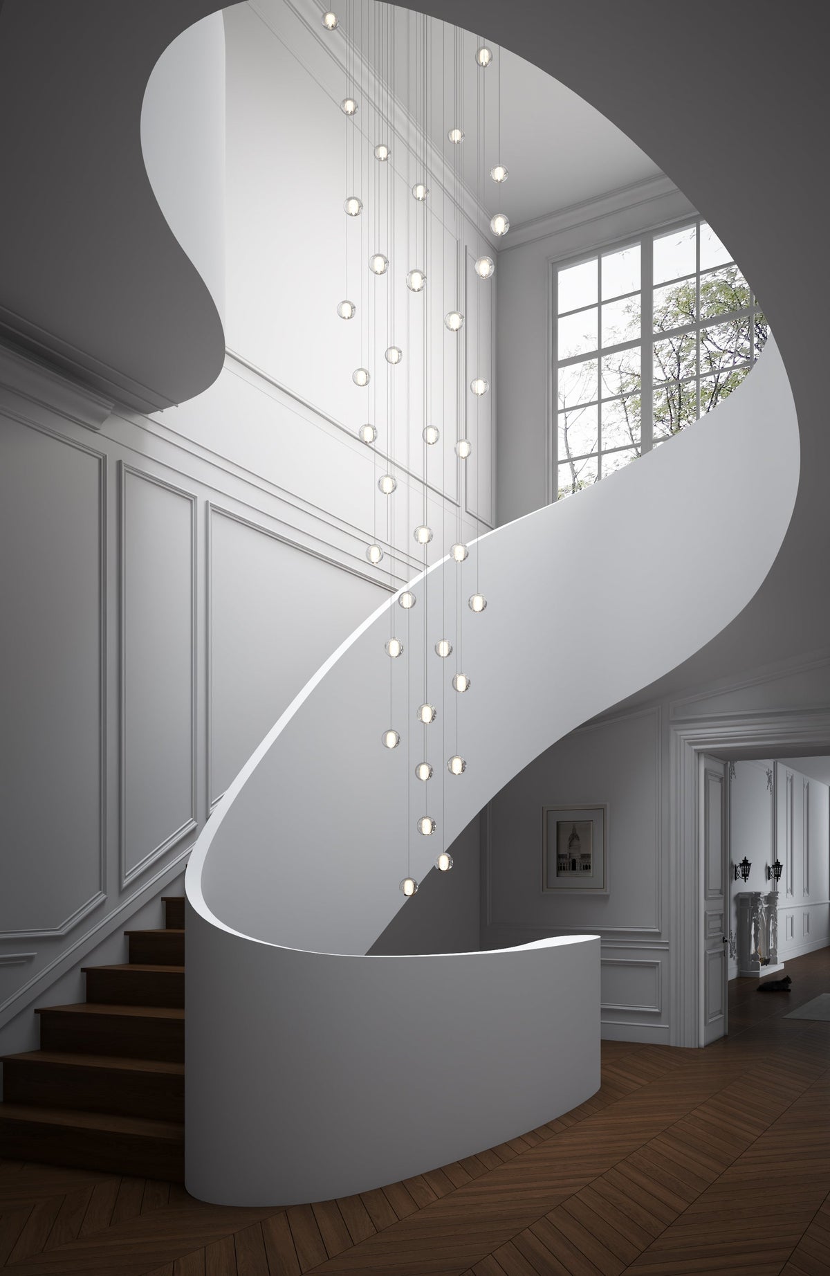 12 Lights & 24 Lights & 36 Lights Modern Crystal Ball Raindrop Chandelier – alternative view 7