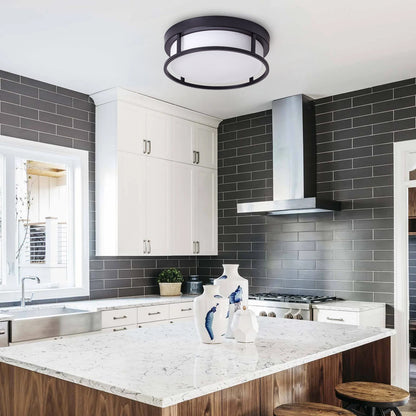 2-Lights Round Shade Flush Mount Lighting – alternative view 3