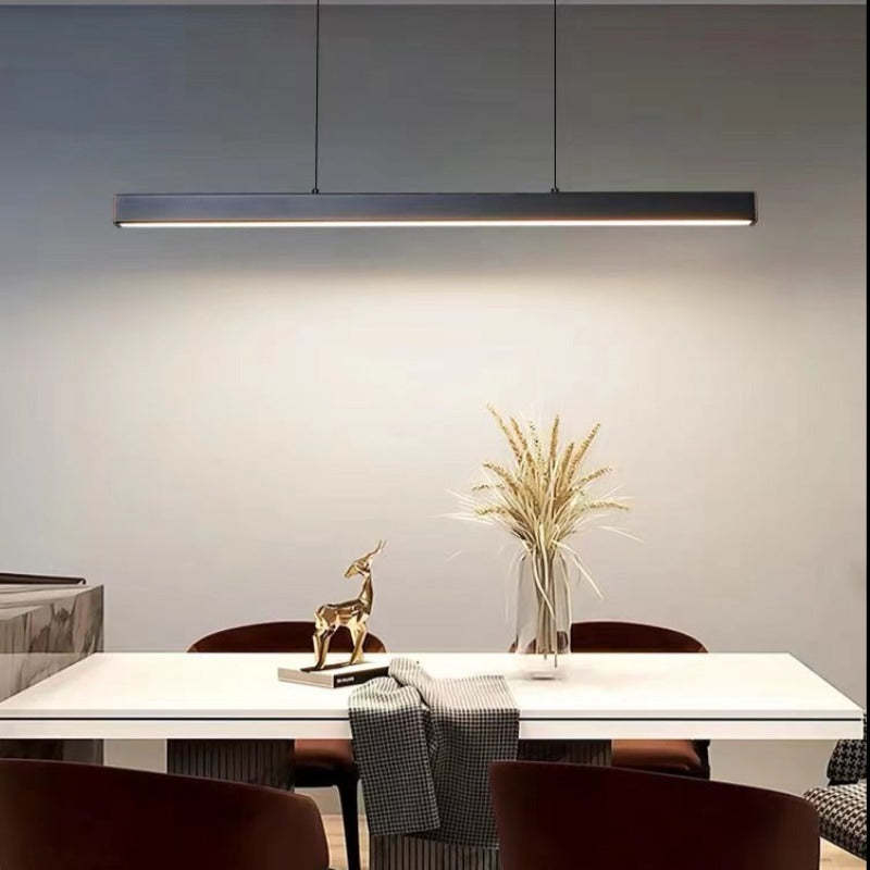 Thala Modern Linear Metal LED Pendant Light Black/Brown – alternative view 3