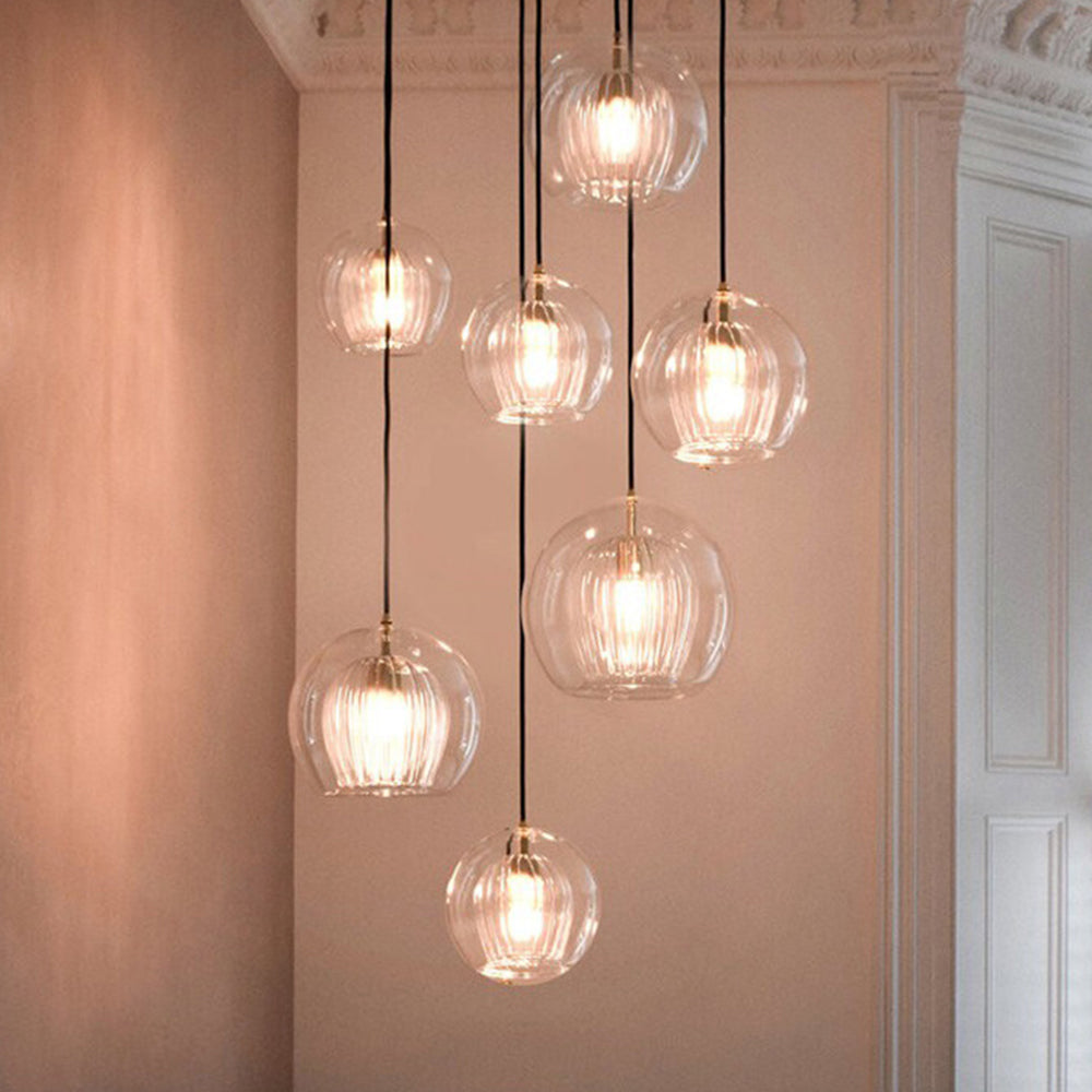 June Glass Globe Pendant Light Clear &Amber – alternative view 3