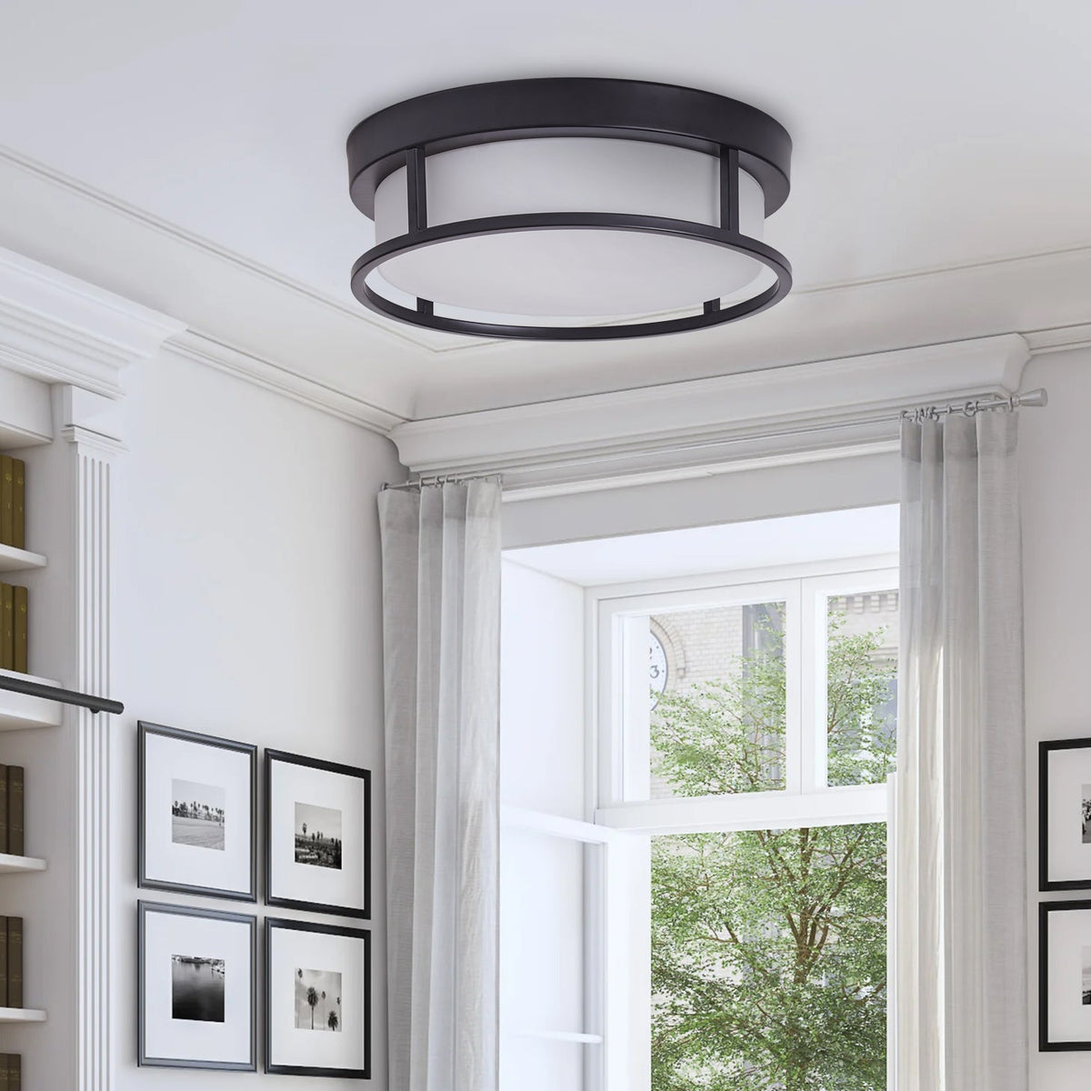 2-Lights Round Shade Flush Mount Lighting – alternative view 4