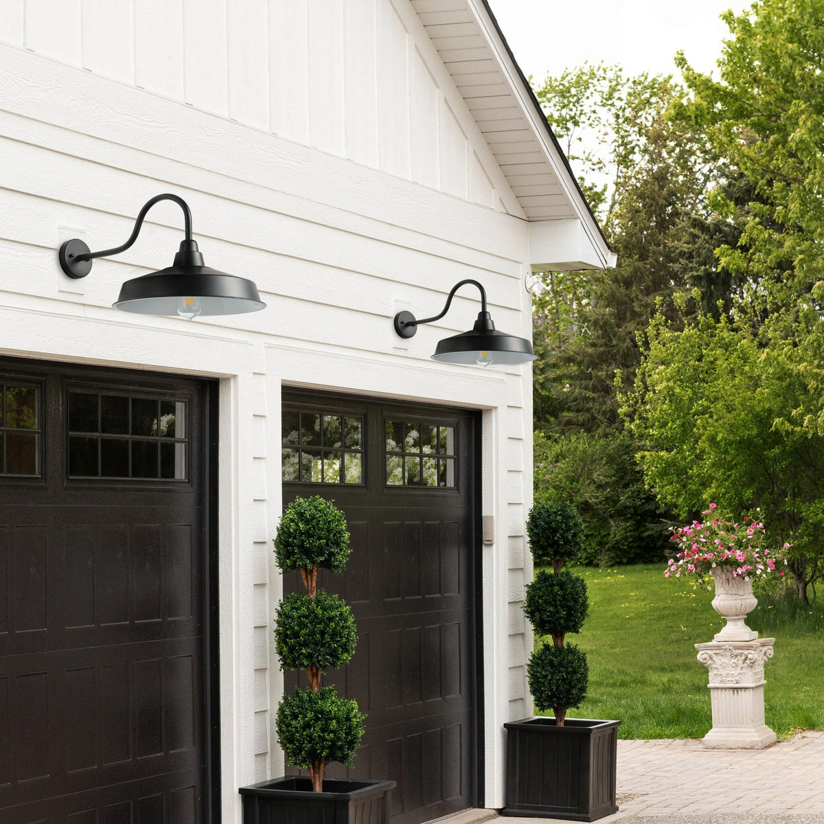 1-Light Metal Disc-Shaped Wall Sconces Outdoor Lights – alternative view 3
