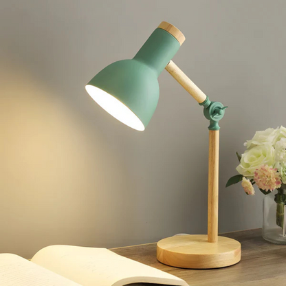 Adjustable Wood And Metal Task Table Lamp With Pivoting Shade – alternative view 4