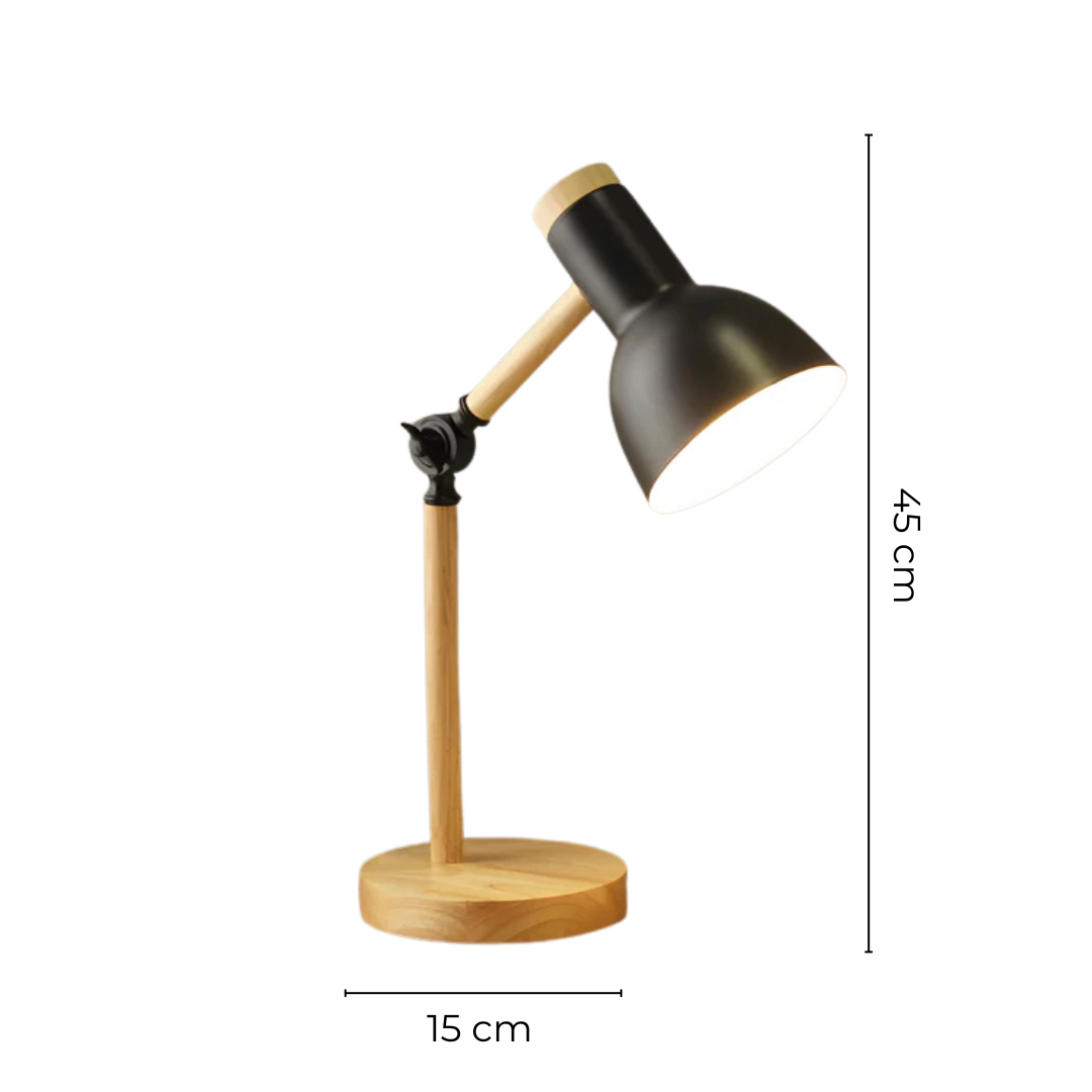 Adjustable Wood And Metal Task Table Lamp With Pivoting Shade – alternative view 6