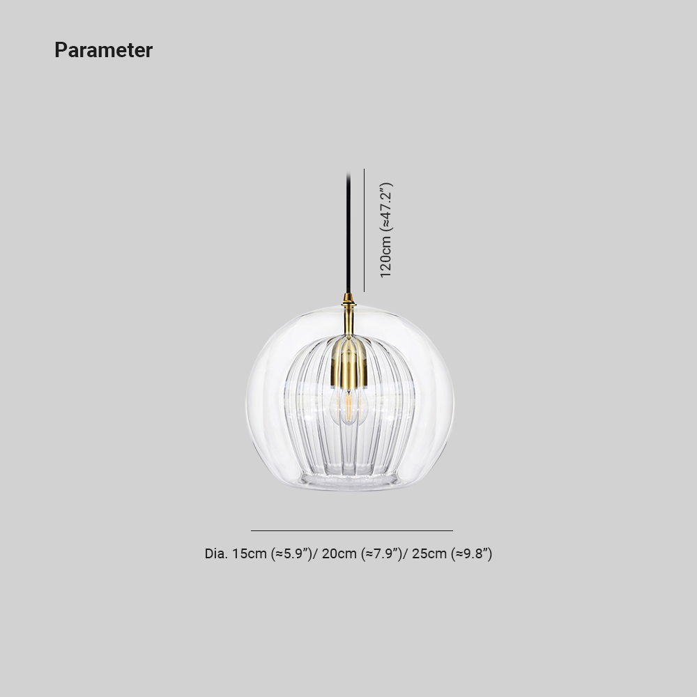June Glass Globe Pendant Light Clear &Amber – alternative view 4
