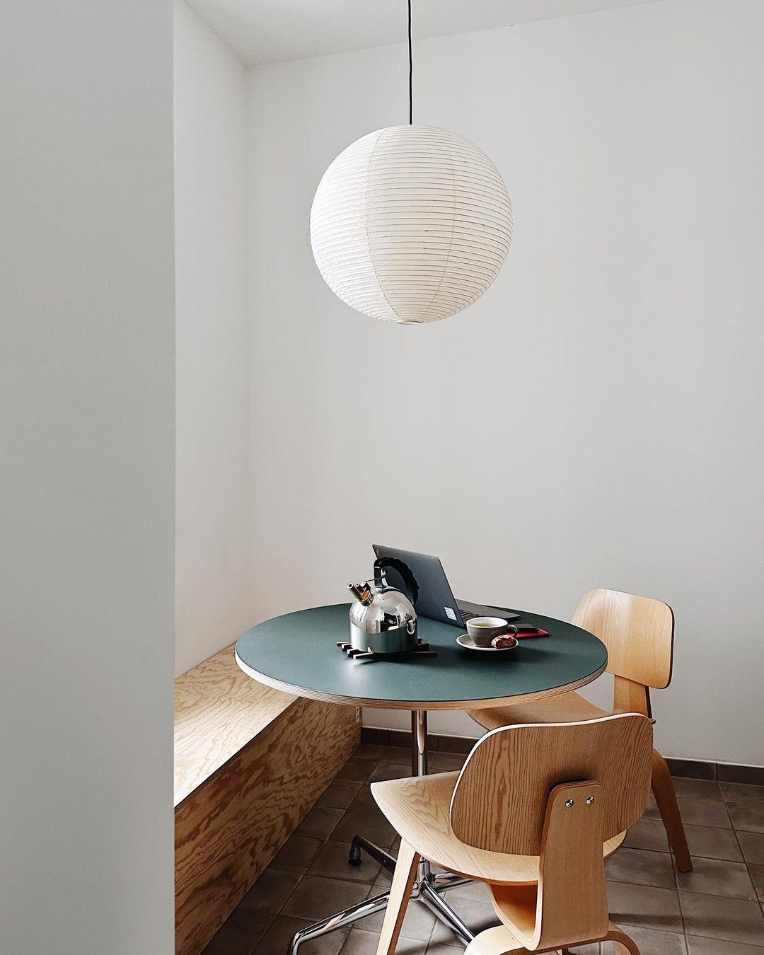 Rice Paper Globe Pendant Lights With Ribbed Shade – alternative view 6