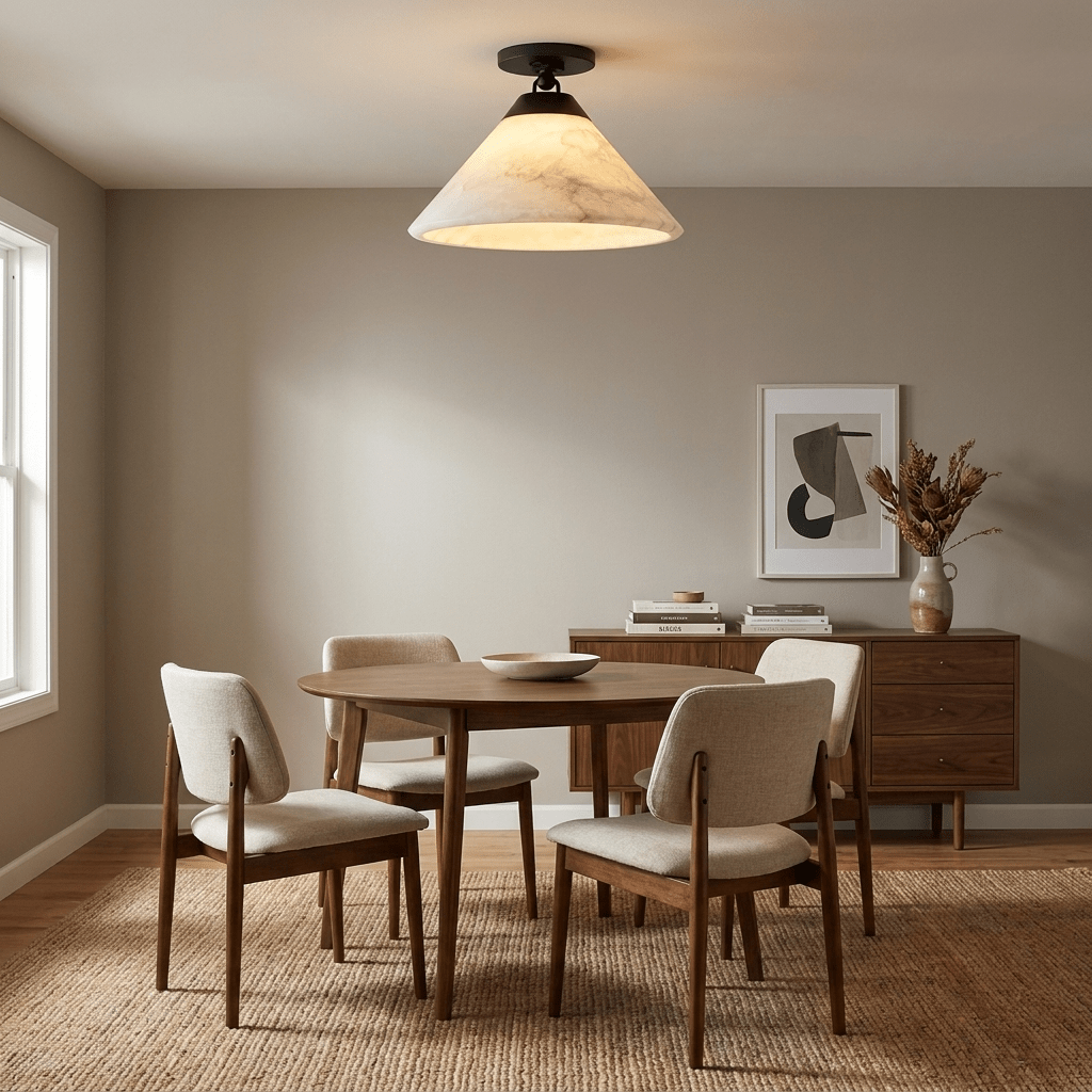 Alabaster Cone Flush Ceiling Light, alternative view 8