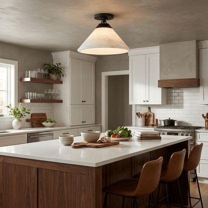 Alabaster Cone Flush Ceiling Light, alternative view 6