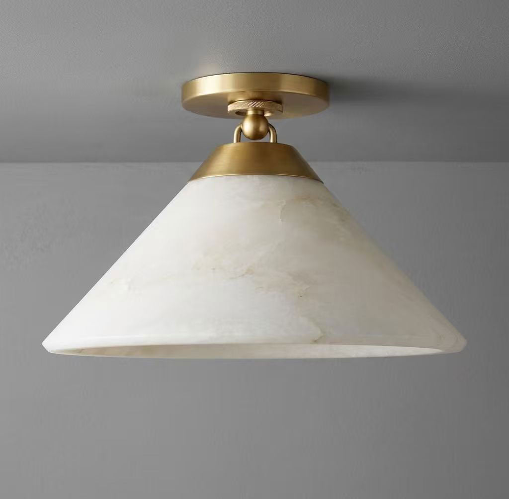 Alabaster Cone Flush Ceiling Light, alternative view 9