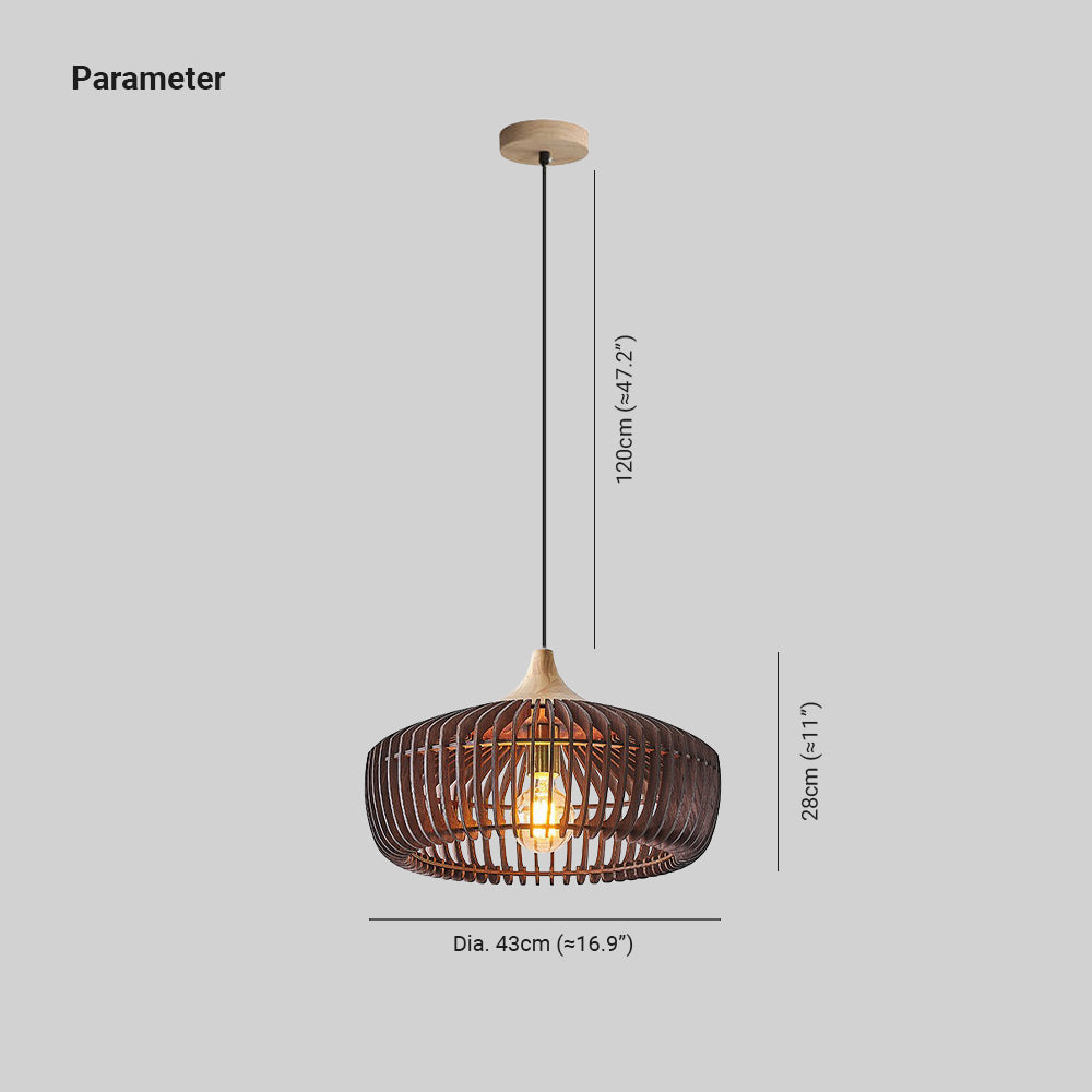 Muto Nordic Japanese Pendant Light Wood Bedroom/Living Room – alternative view 4
