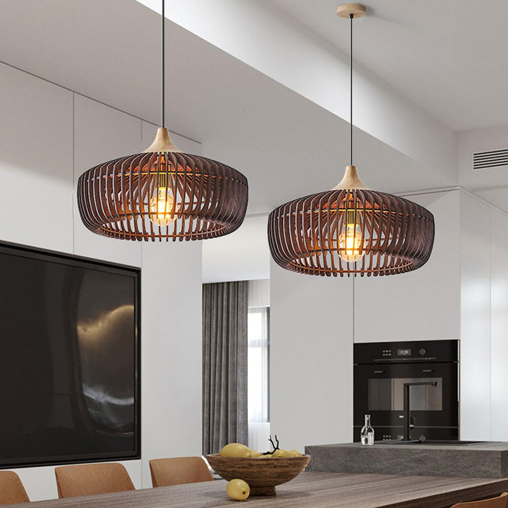 Muto Nordic Japanese Pendant Light Wood Bedroom/Living Room – alternative view 2