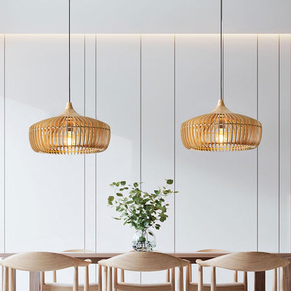 Muto Nordic Japanese Pendant Light Wood Bedroom/Living Room – alternative view 3