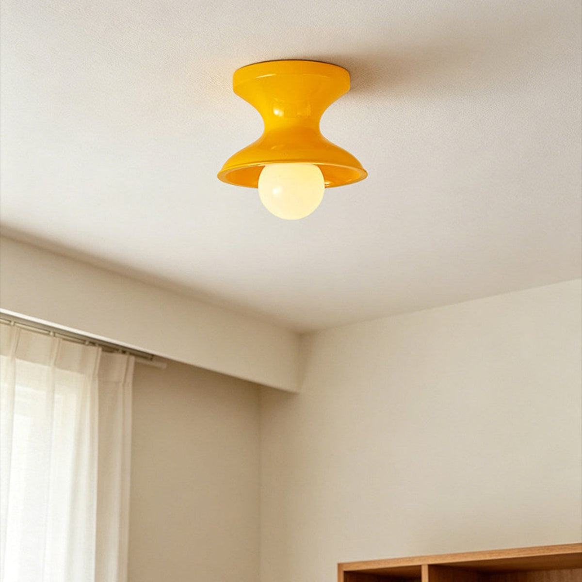 Bobbin-Shaped Resin Flush Ceiling Light, alternative view 6