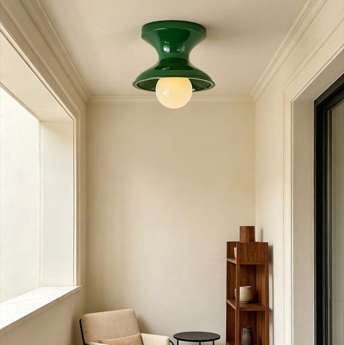 Bobbin-Shaped Resin Flush Ceiling Light, alternative view 3