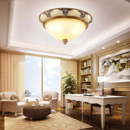 Opal Glass Bowl Flush Ceiling Light, alternative view 6