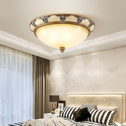 Opal Glass Bowl Flush Ceiling Light, alternative view 2