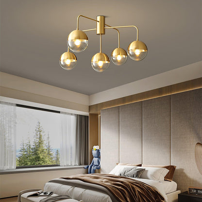 Brass Multi-Globe Ceiling Light, alternative view 2