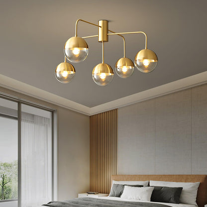 Brass Multi-Globe Ceiling Light, alternative view 3