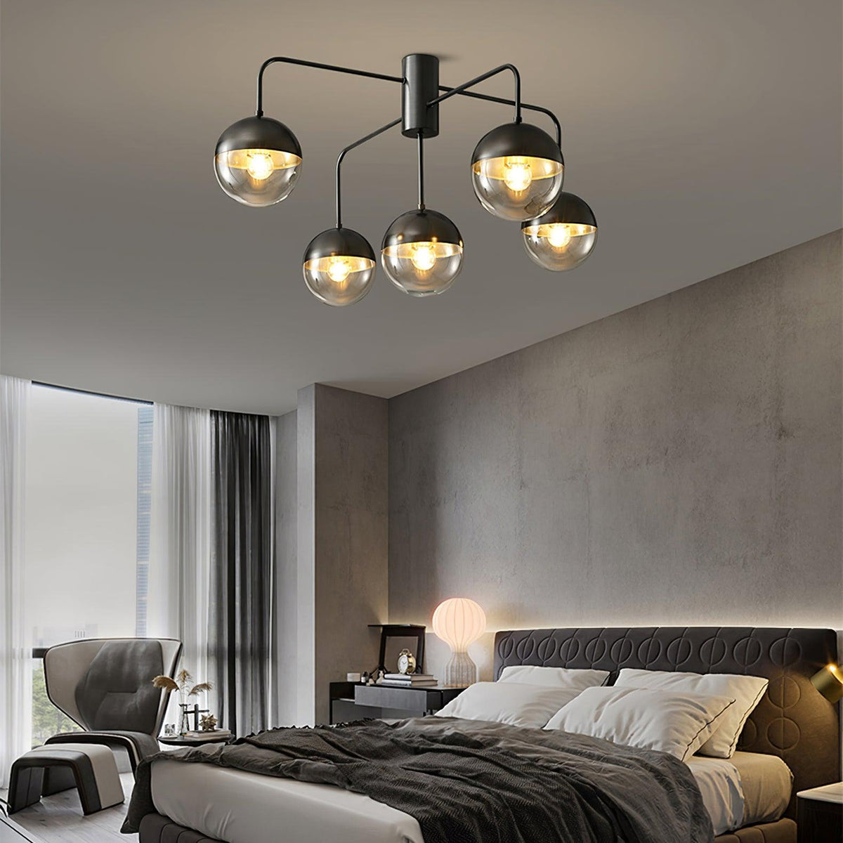 Brass Multi-Globe Ceiling Light, alternative view 6
