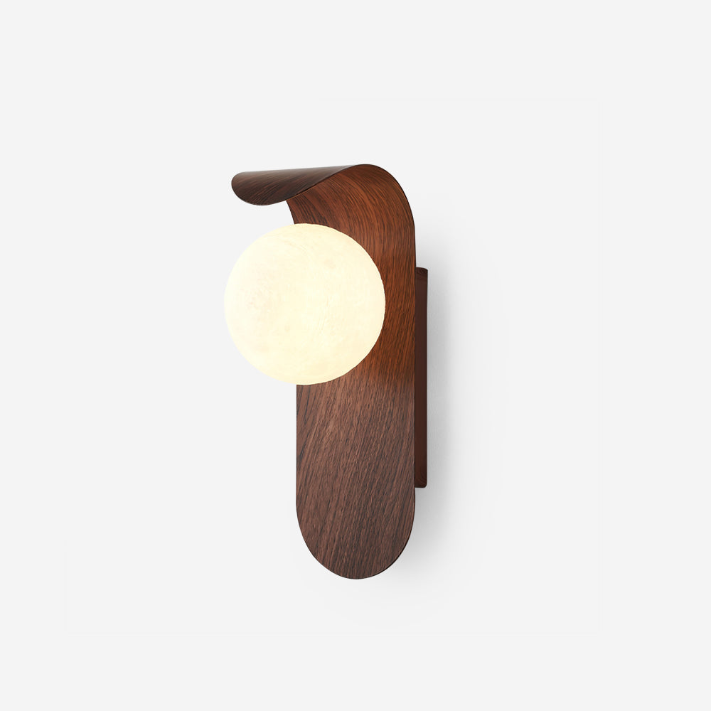 Wood Wall Light With Opal Globe Shade – Everden Living