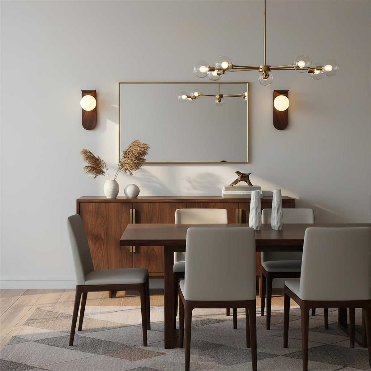 Wood Wall Light With Opal Globe Shade – alternative view 6